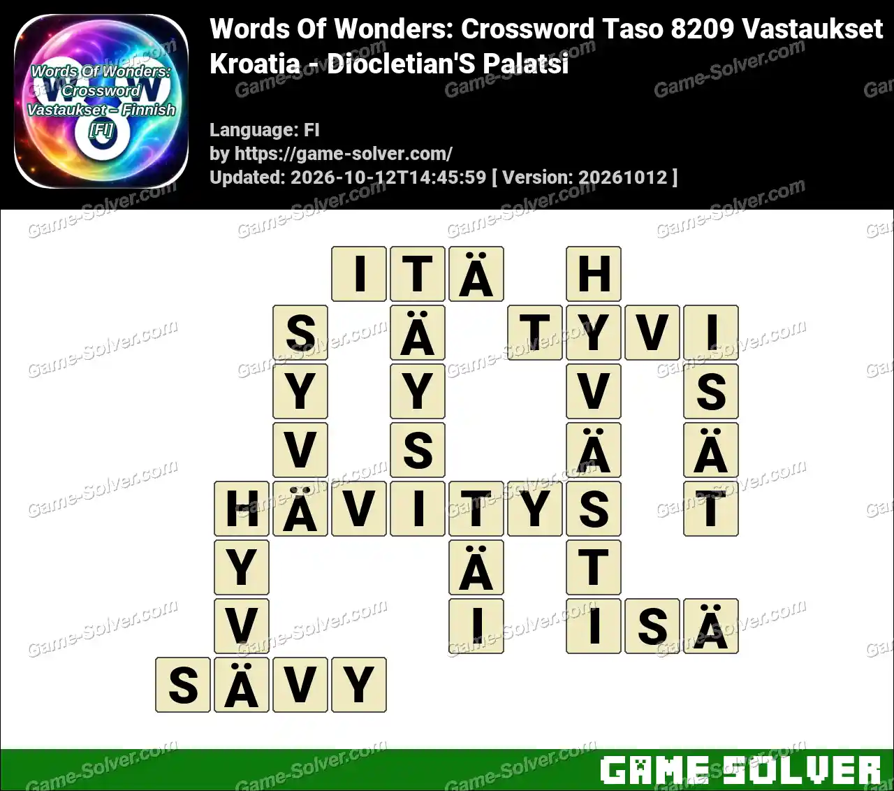 Words Of Wonders: Crossword Taso 8209 Vastaukset – Kroatia – Diocletian’S Palatsi